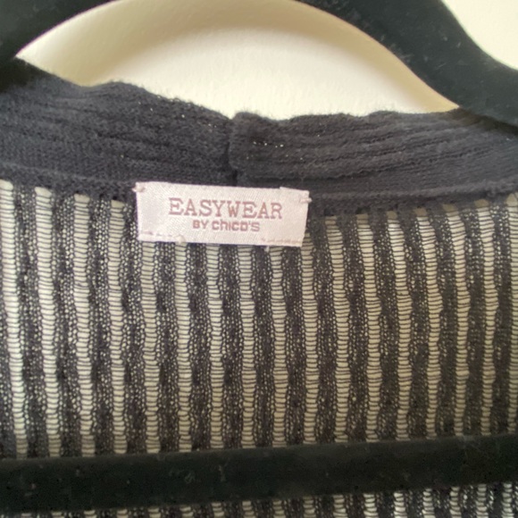 Chicos Easywear black see through short cardigan 25” from Shoulder size L - Picture 5 of 5